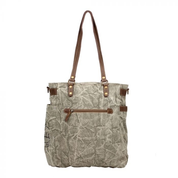 Myra Broil Vintage Wash shoulder bag, upcycled canvas, leather - Picture 3 of 4